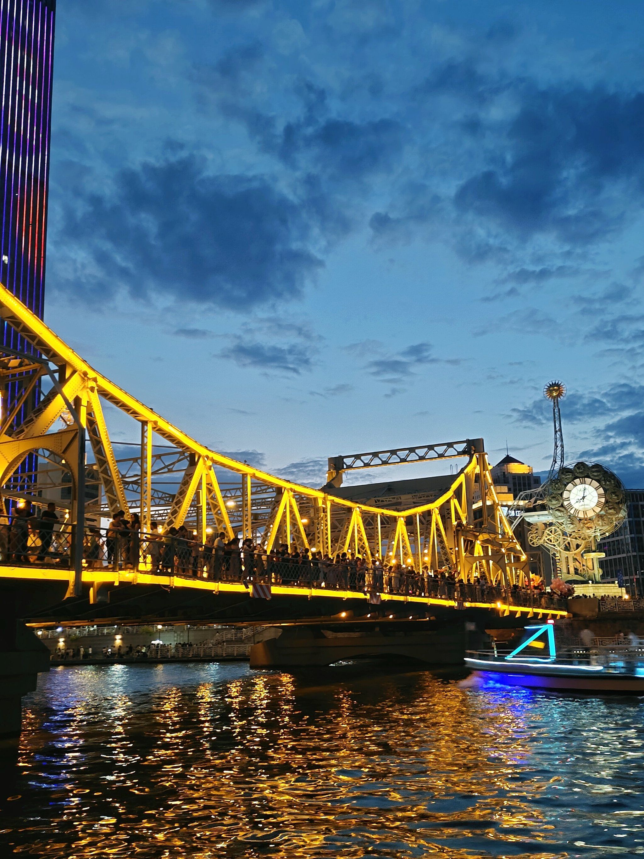 天津周末之旅第十一站,解放桥&津湾广场夜