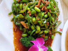 青椒毛豆米肉丝-怡园饭店-餐厅(四望亭店)
