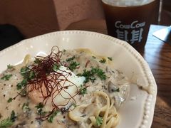 牛肝菌白汁玉子意面-CowCow其其·牛杂咖啡公司(六运店)