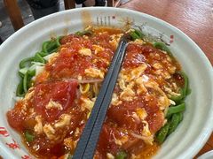 西红柿鸡蛋面-手擀菠菜面(西康路店)