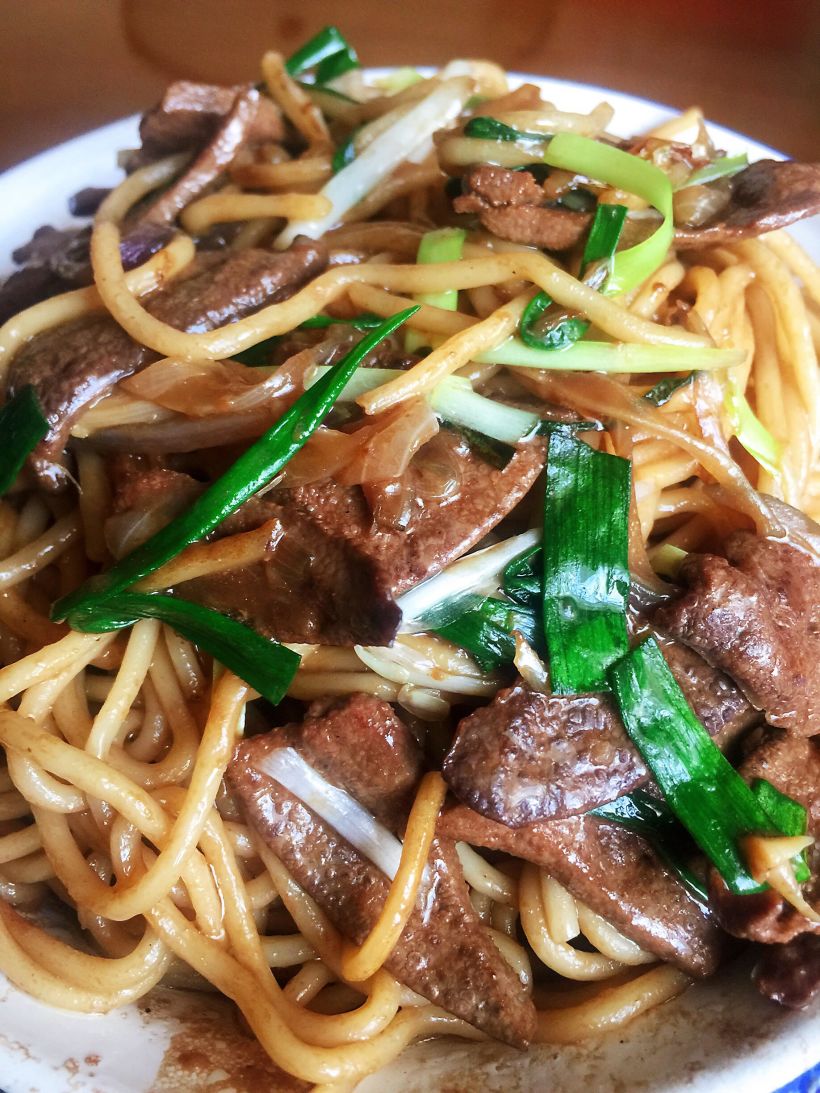 自己做的猪肝拌川猪肝油渣随便加