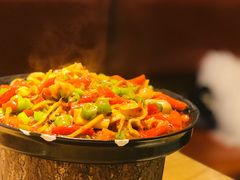 双椒铁板炒脆肠-成都吃客(九眼桥店)