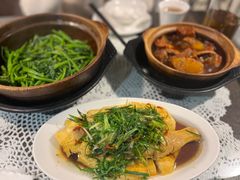 啫啫虾酱空心菜-熠盛粤味(永康路店)