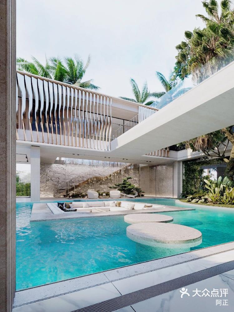 豪华感别墅下沉式庭院泳池yyds