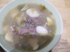 雪菜笋丝鲜牛肉年糕汤-经堂北路牛肉干面·溪口蒋永峰牛肉馆(宁波店)