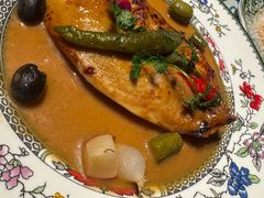 香烤新鲜橙鲷鱼佐法葱奶油汁-弗兰克牛排西餐厅Ribone steak house(柠檬花园店)