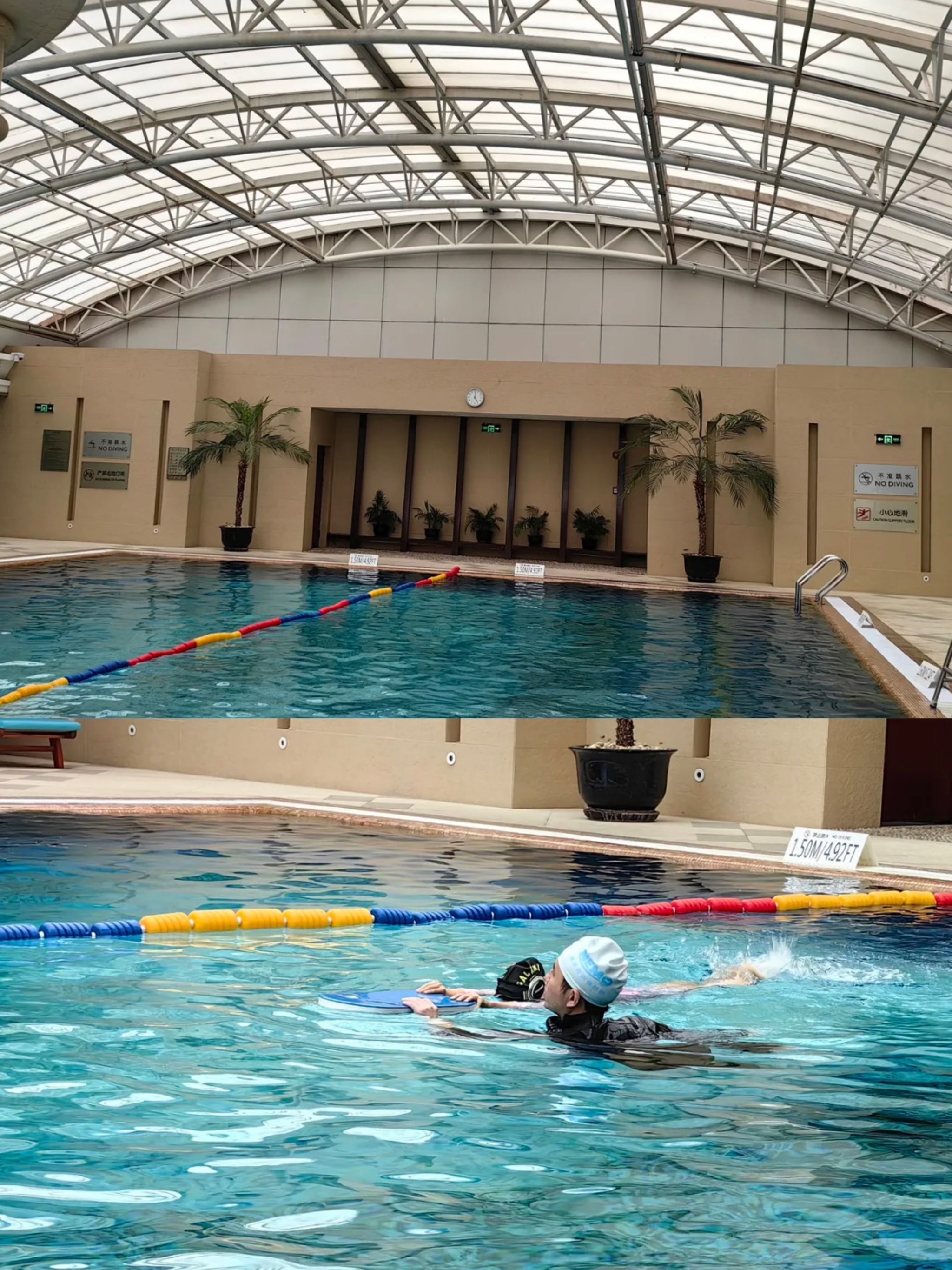 8米的深水区,游泳的人不多太舒服了!