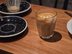 Flat&nbsp;white-black rainbow coffee