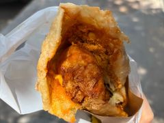 -小红车炸蛋葱油饼