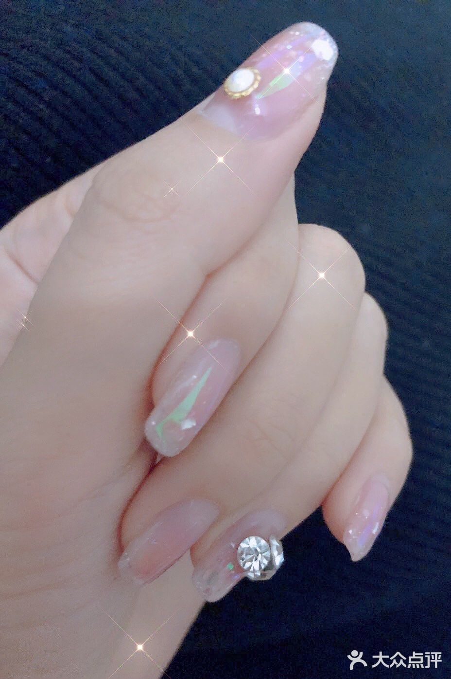 美甲/冰公主系列*半透明乳白玻璃纸和亮片的完美融合