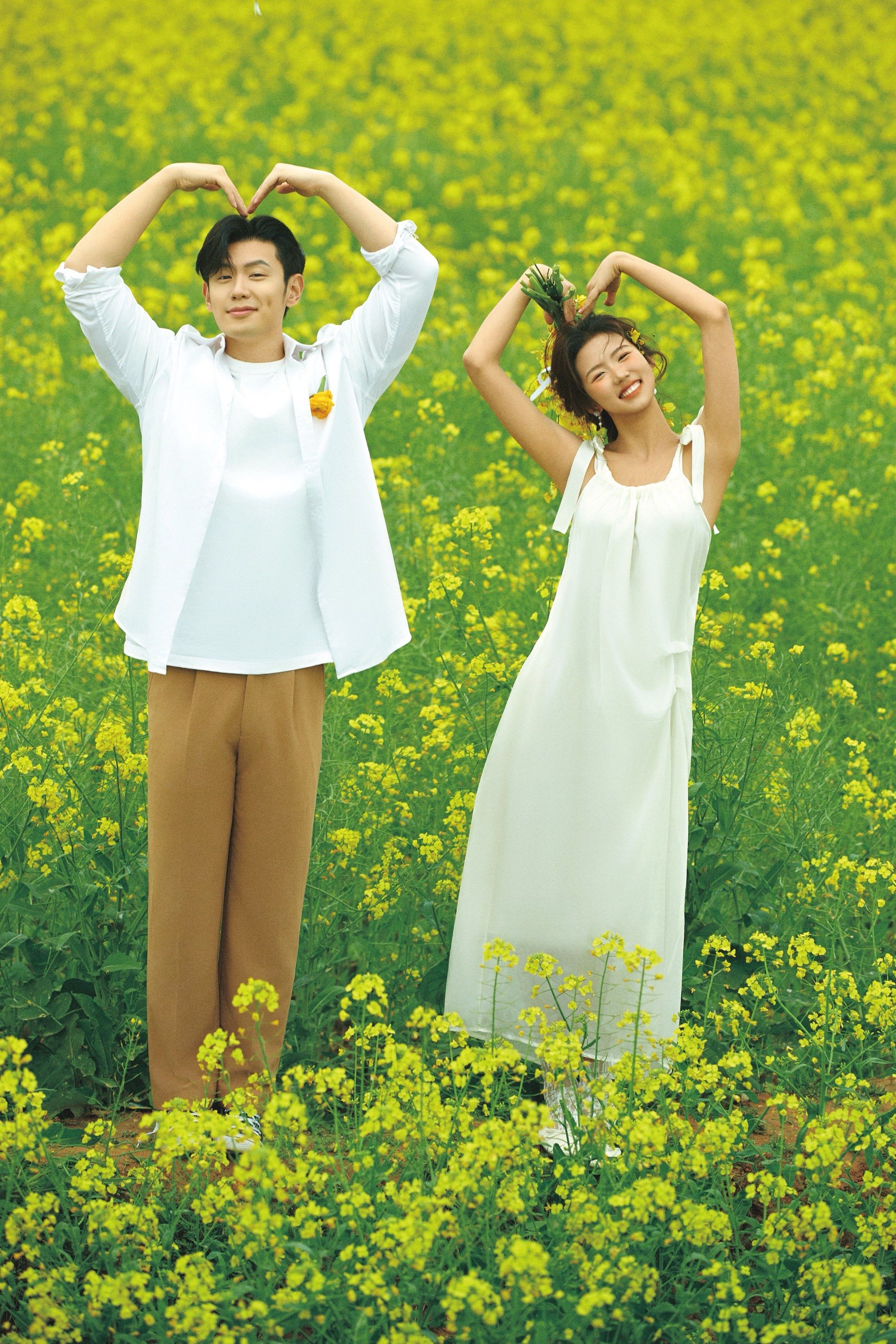 救命98小清新油菜花婚纱照美到犯规99