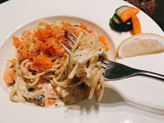 三文鱼蟹肉奶油意面-Lets burger非常汉堡·环球风味(蓝色港湾店)