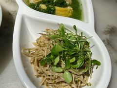 葱香白切鸡拼香椿苗菌菇丝-淮扬府(安定门店)