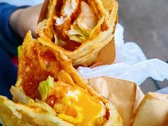 -小红车炸蛋葱油饼