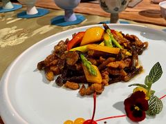 鸡纵菌爆炒羊肉片-悦真雅院·四合院·清真私房菜(雍和宫店)