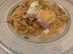 奶油培根意面配水波蛋-Cyclus Craft Kitchen薩克思手工厨房