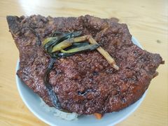 葱烧大排-谈灵农家柴爿菜饭