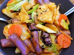 鱼饼炒年糕-芝士牛炭火烤肉