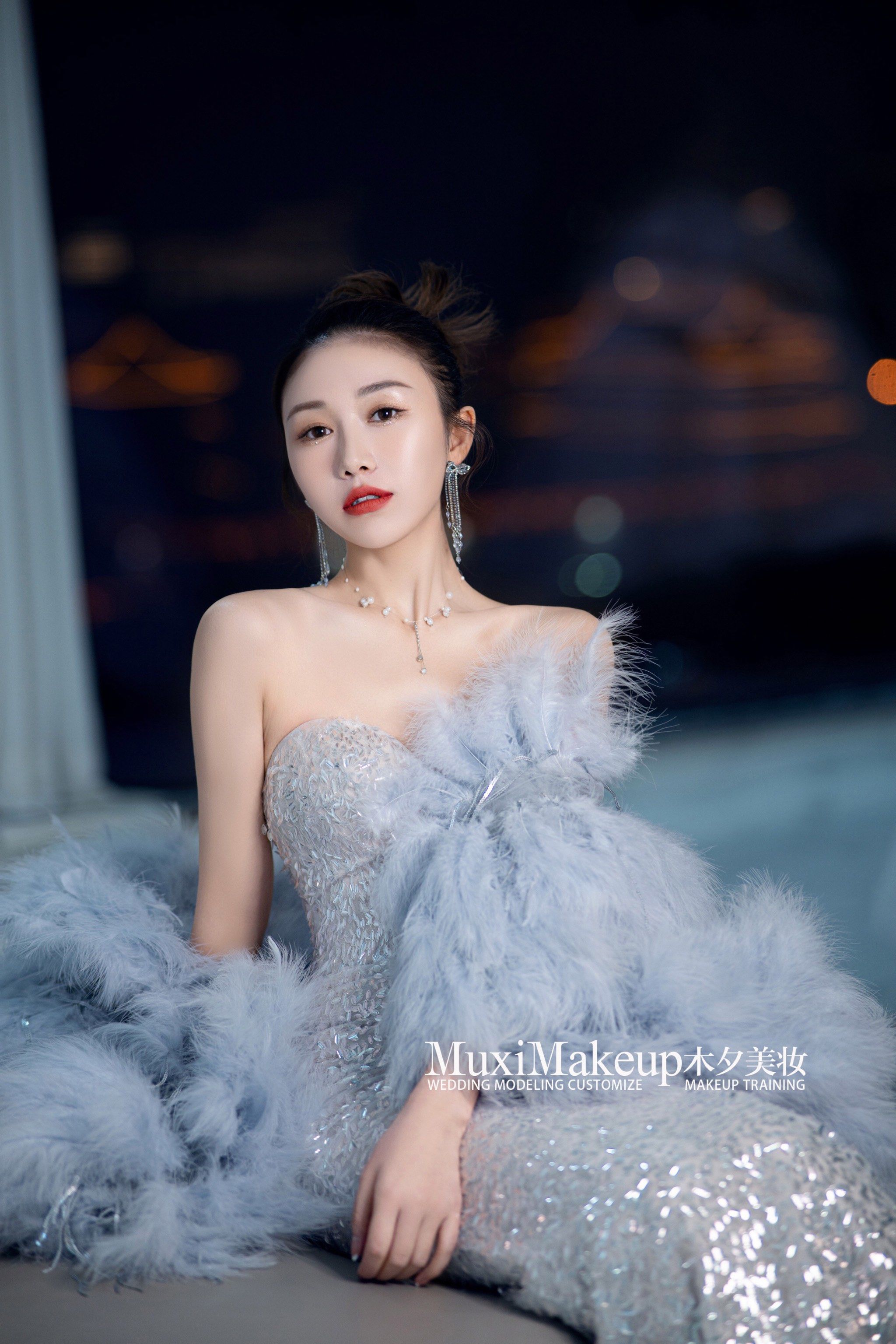 蓝色大海💙温柔且梦幻的人鱼姬新娘妆✨
