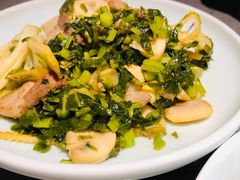 雪里蕻蘑菇炒肉片-老头儿油爆虾(星光一期店)