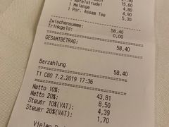 账单-中央咖啡馆