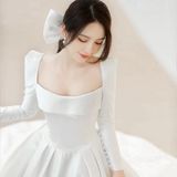缎面婚纱应该没有女孩能拒绝,强推!!