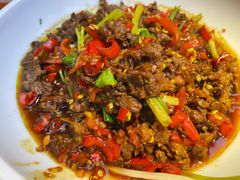 小炒黄牛肉-再回首泡椒牛蛙(骆驼店)