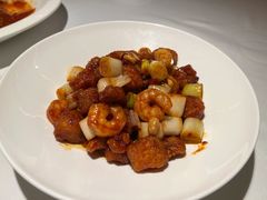 宫爆鲜虾鱼丁-宝轩渔府·老字号海鲜·正宗津菜(水上店)