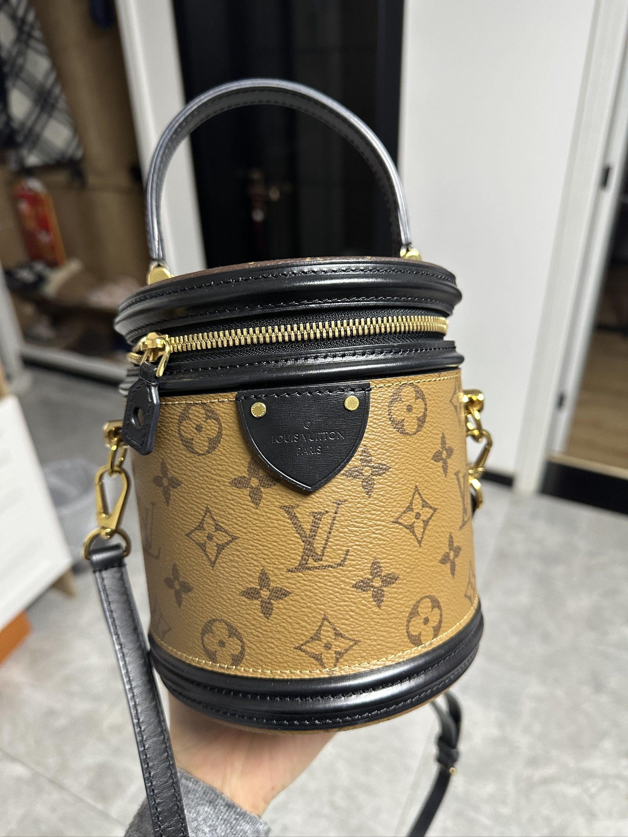 lv拼色老花发财桶