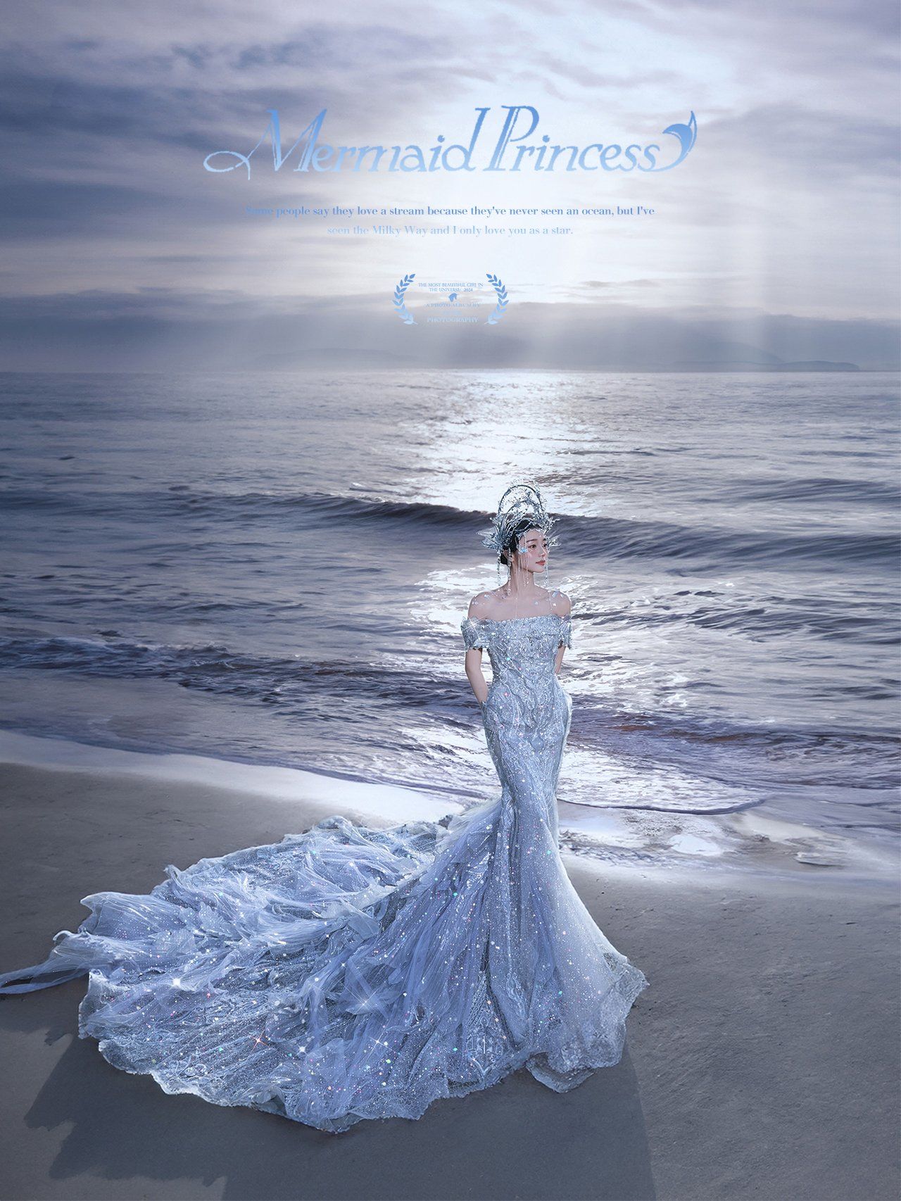 我宣布海边美神降临!人鱼公主婚纱照太惊艳