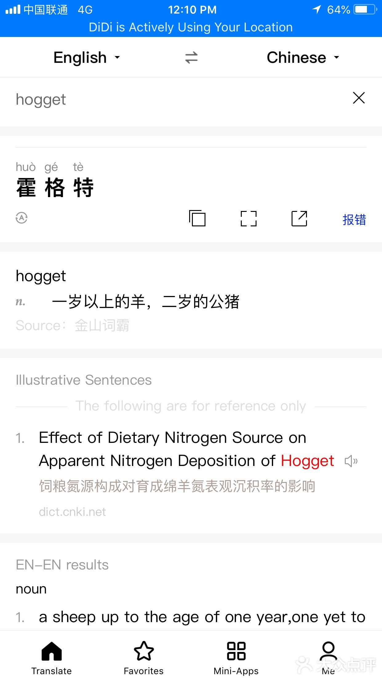 English Word: Hogget
