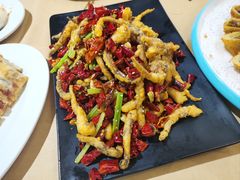 干煸鱿鱼须-大眼锅贴水饺(河东店)