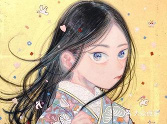 ️这组画来自日本画家牧田遥香，她擅以浮世绘等日本元素