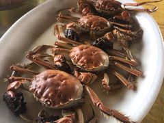 蒸毛蟹-菠菜美食