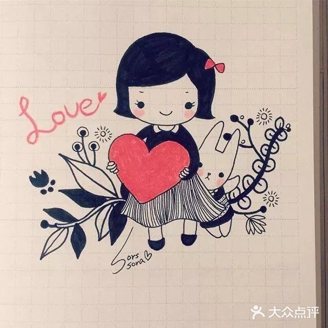 小清新彩铅人物画，每一张都超萌哒！