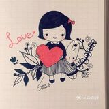 小清新彩铅人物画，每一张都超萌哒！