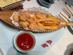薯条鸡米花拼盘-蚝翅·海鲜粥·烧烤·宁夏滩羊季(玉米楼店)