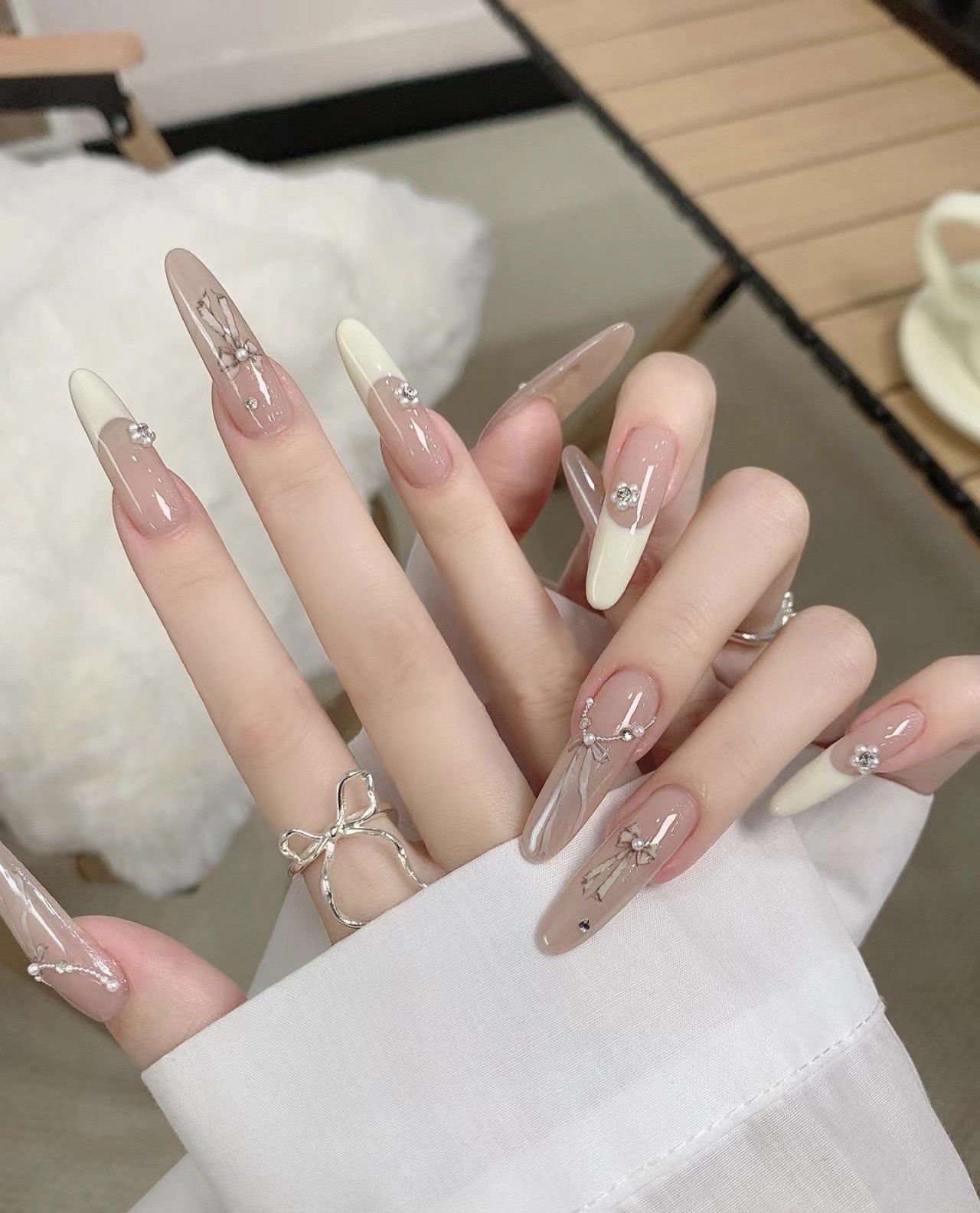 甜美法式蝴蝶美甲 超级好看啊!