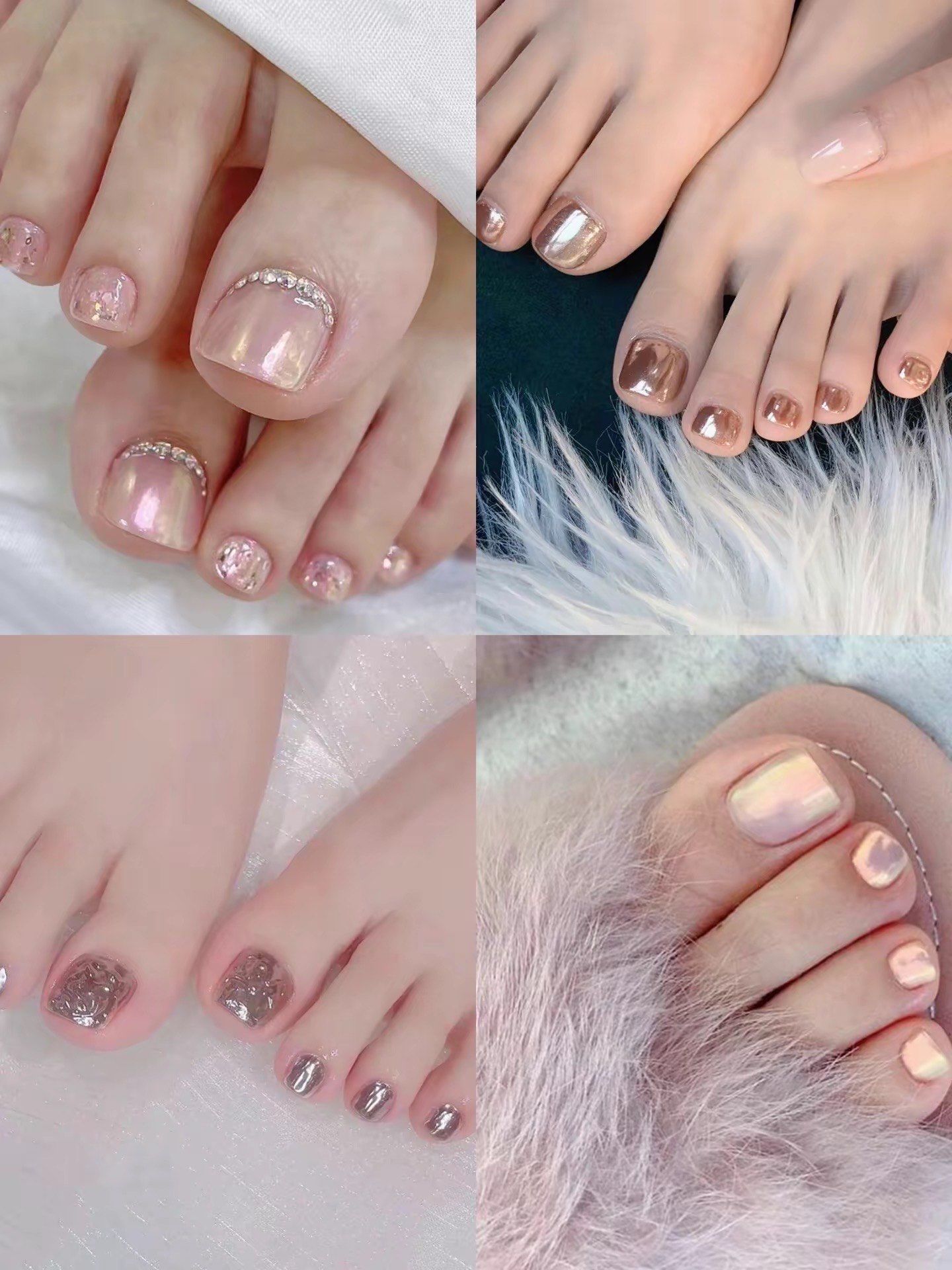 夏日气质显白脚趾甲美甲