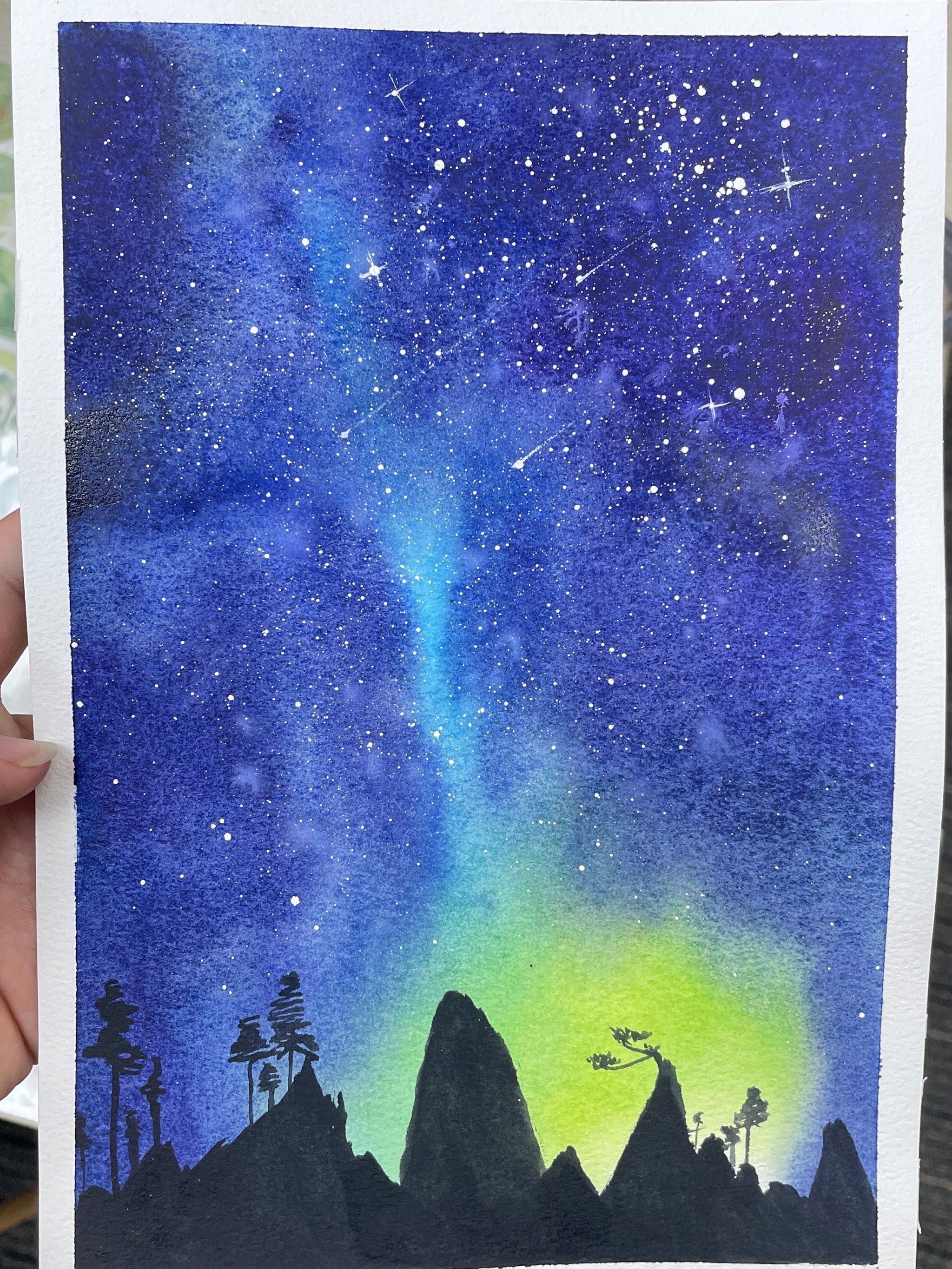 水彩笔记《星空》