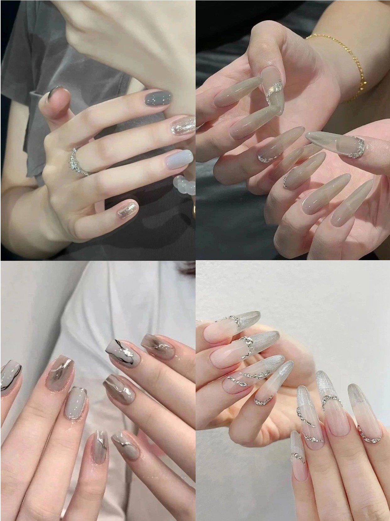 🍂初秋清冷灰色系美甲,诠释高级感与低调奢华