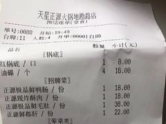 账单-天星正源火锅(地勘路店)