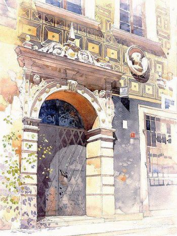 不一样的建筑美，水彩建筑绘画