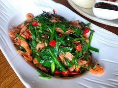 韭菜炒小河虾-烧肉馆(古北水镇景区店)