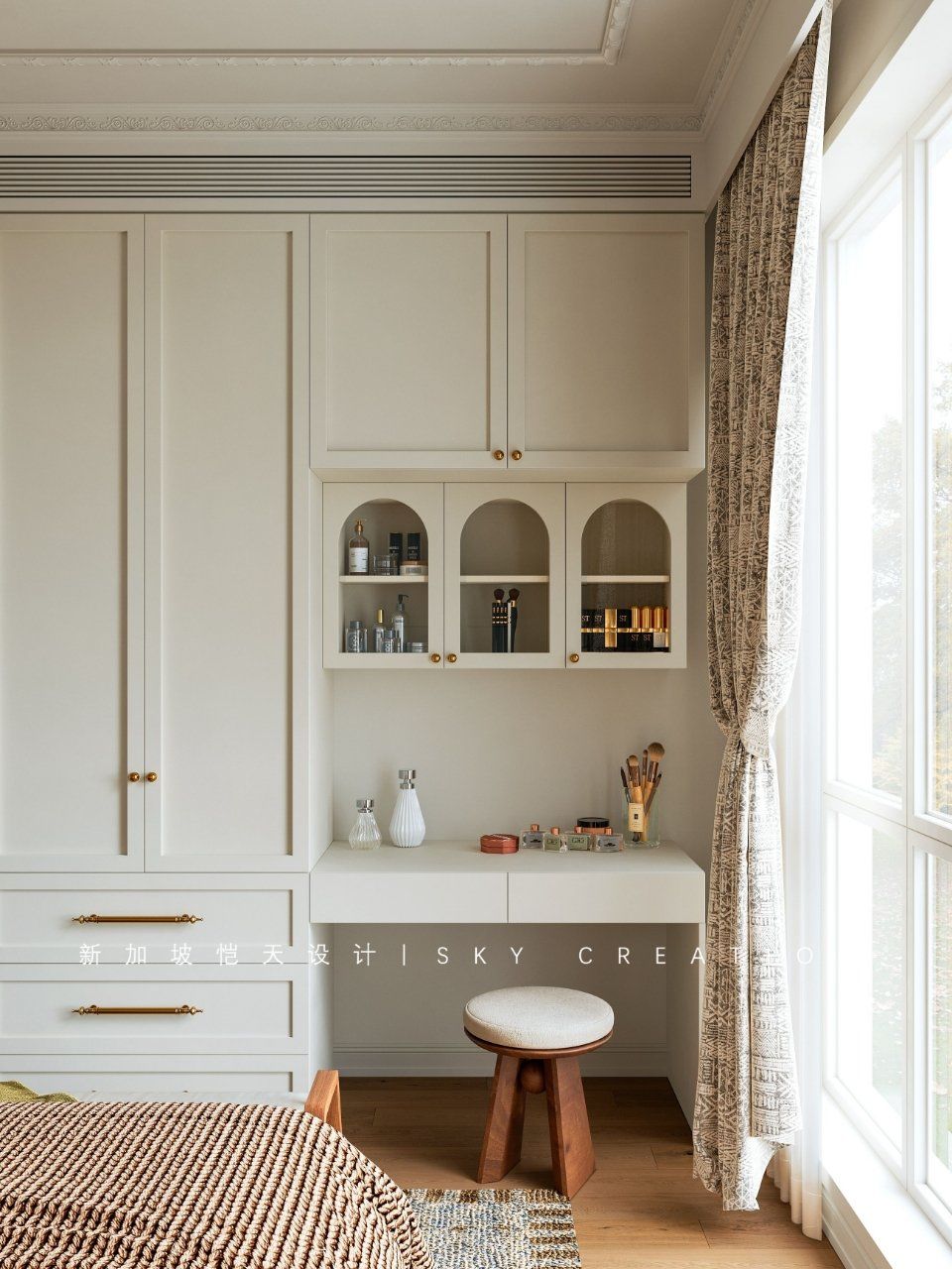 实用!床尾衣柜 梳妆台一体定制,附尺寸