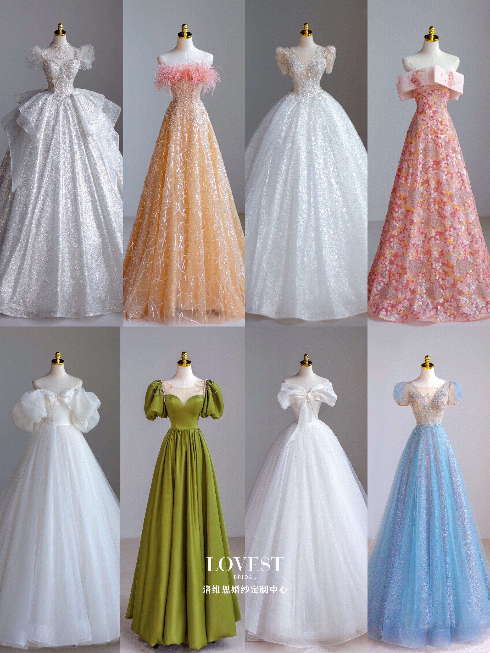 轻纱与彩色礼服组合[爱心][爱心]柳州婚纱