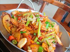 干锅土豆片-天祥斋老北京八大碗烧烤家常菜(田村店)