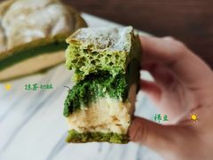 抹茶绿豆奶酥面包-谷艺烘焙