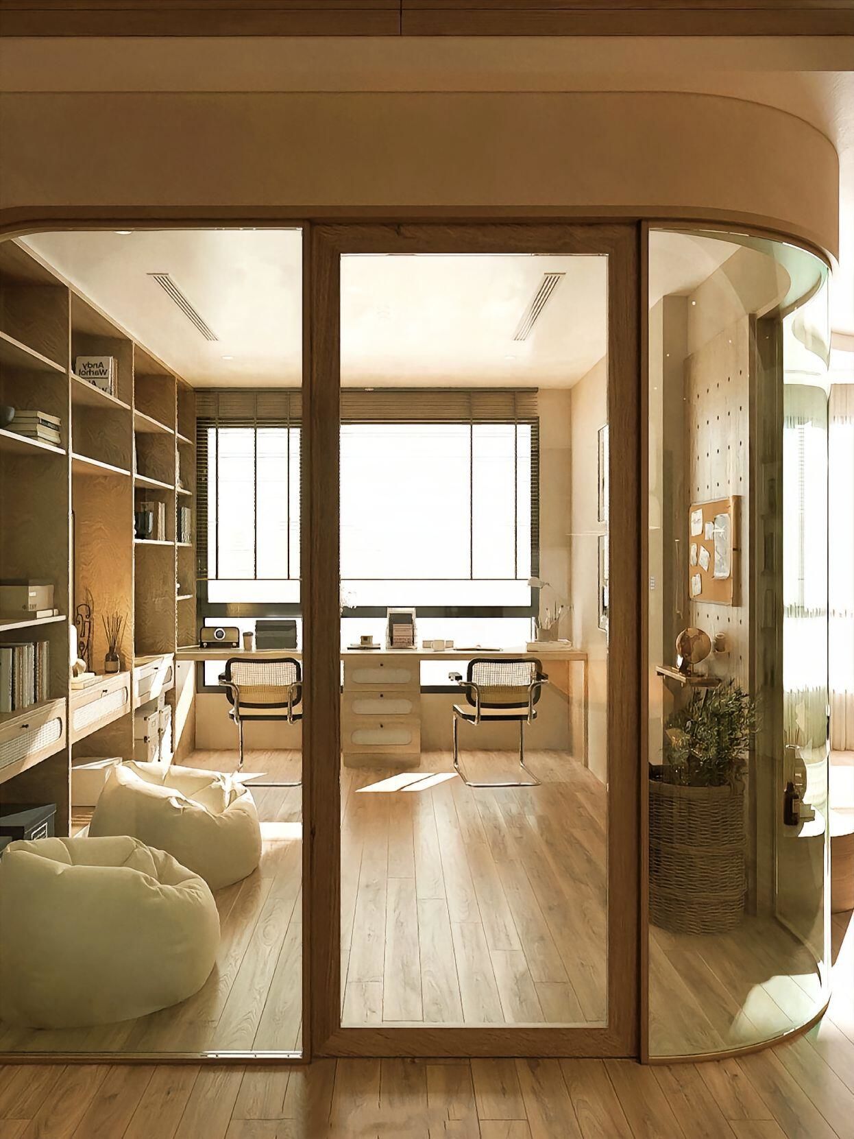 有这样半开放玻璃书房