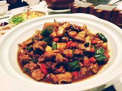 泡饭吃的辣椒炒肉-佳兰雅序融合菜(高新店)
